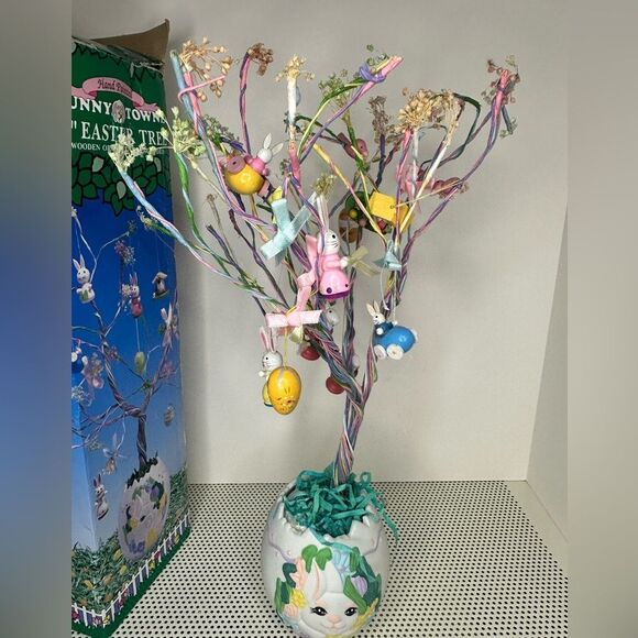bunny towne Other - Vintage Whimsical Easter Egg Tree with Ornaments